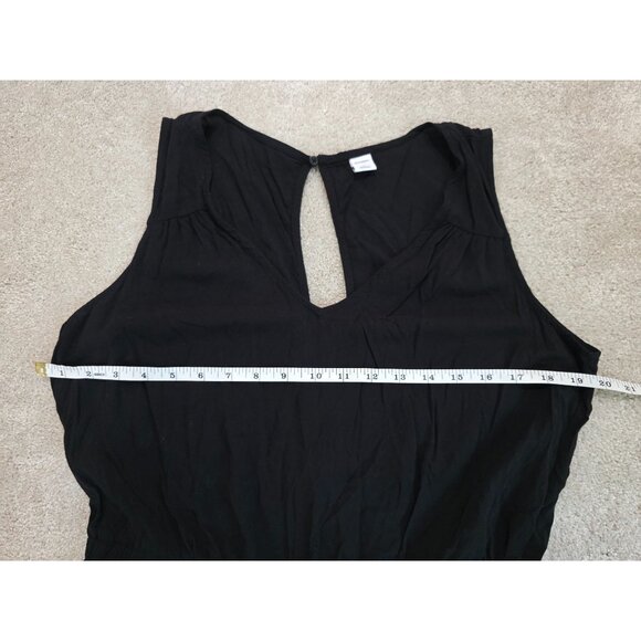 Old Navy Black Sleeveless Jumpsuit With Keyhole Back & Elastic Waist Womens L Ra - Picture 5 of 7